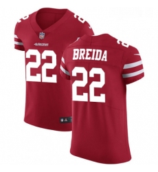 Mens Nike San Francisco 49ers 22 Matt Breida Red Team Color Vapor Untouchable Elite Player NFL Jersey