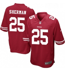 Mens Nike San Francisco 49ers 25 Richard Sherman Game Red Team Color NFL Jersey
