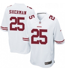 Mens Nike San Francisco 49ers 25 Richard Sherman Game White NFL Jersey