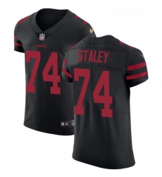 Mens Nike San Francisco 49ers 74 Joe Staley Black Alternate Vapor Untouchable Elite Player NFL Jersey