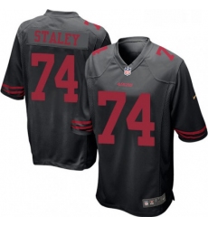 Mens Nike San Francisco 49ers 74 Joe Staley Game Black NFL Jersey