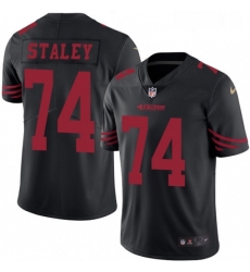 Mens Nike San Francisco 49ers 74 Joe Staley Limited Black Rush Vapor Untouchable NFL Jersey