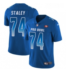 Mens Nike San Francisco 49ers 74 Joe Staley Limited Royal Blue 2018 Pro Bowl NFL Jersey