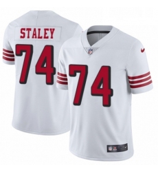Mens Nike San Francisco 49ers 74 Joe Staley Limited White Rush Vapor Untouchable NFL Jersey