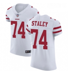 Mens Nike San Francisco 49ers 74 Joe Staley White Vapor Untouchable Elite Player NFL Jersey