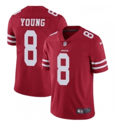 Mens Nike San Francisco 49ers 8 Steve Young Red Team Color Vapor Untouchable Limited Player NFL Jersey
