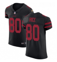 Mens Nike San Francisco 49ers 80 Jerry Rice Black Alternate Vapor Untouchable Elite Player NFL Jersey