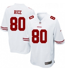 Mens Nike San Francisco 49ers 80 Jerry Rice Game White NFL Jersey