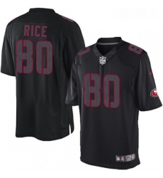 Mens Nike San Francisco 49ers 80 Jerry Rice Limited Black Impact NFL Jersey