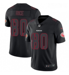 Mens Nike San Francisco 49ers 80 Jerry Rice Limited Black Rush Impact NFL Jersey