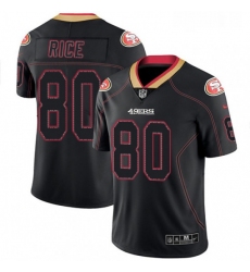 Mens Nike San Francisco 49ers 80 Jerry Rice Limited Lights Out Black Rush NFL Jersey