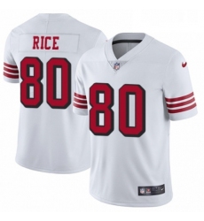 Mens Nike San Francisco 49ers 80 Jerry Rice Limited White Rush Vapor Untouchable NFL Jersey