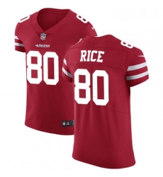 Mens Nike San Francisco 49ers 80 Jerry Rice Red Team Color Vapor Untouchable Elite Player NFL Jersey