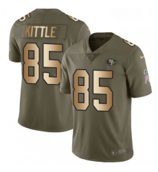 Mens Nike San Francisco 49ers 85 George Kittle Limited OliveGold 2017 Salute to Service NFL Jersey