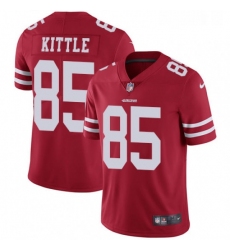 Mens Nike San Francisco 49ers 85 George Kittle Red Team Color Vapor Untouchable Limited Player NFL Jersey