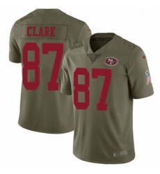 Mens Nike San Francisco 49ers 87 Dwight Clark Limited Olive 2017 Salute to Service NFL Jersey