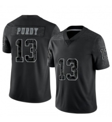 Men's San Francisco 49ers #13 Brock Purdy Black Reflective Limited Stitched Football Jersey