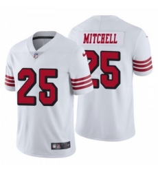 Men's San Francisco 49ers #25 Eli Mitchell Throwback White Vapor Untouchable Limited Jersey