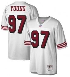 Men's San Francisco 49ers #97 Steve Young White Stitched NFL Throwback Jersey