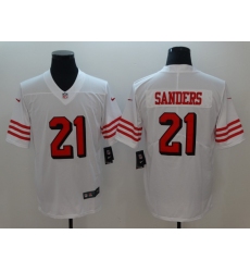 Men's San Francisco 49ers Deion Sanders 21 White Nike Scarlet Player Limited Jersey