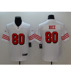 Men's San Francisco 49ers Jerry Rice 80 White Nike Scarlet Player Limited Jersey