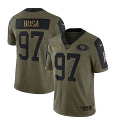 Men's San Francisco 49ers Nick Bosa Nike Olive 2021 Salute To Service Limited Player Jersey