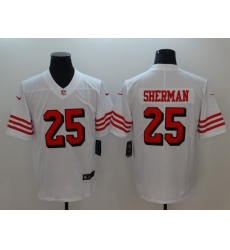 Men's San Francisco 49ers Richard Sherman 25 White Nike Scarlet Player Limited Jersey