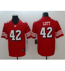 Men's San Francisco 49ers Ronnie Lott 42 Red Nike Scarlet Player Limited Jersey