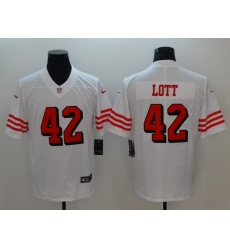 Men's San Francisco 49ers Ronnie Lott 42 White Nike Scarlet Player Limited Jersey