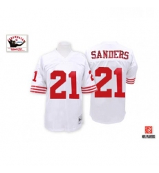 Mitchell and Ness San Francisco 49ers 21 Deion Sanders Authentic White Throwback NFL Jersey