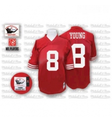 Mitchell and Ness San Francisco 49ers 8 Steve Young Authentic Red Team Color Throwback NFL Jersey
