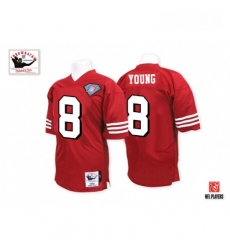 Mitchell and Ness San Francisco 49ers 8 Steve Young Red Team Color 75TH Premier EQT Throwback NFL Jersey