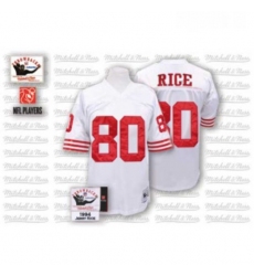 Mitchell and Ness San Francisco 49ers 80 Jerry Rice Authentic White Throwback NFL Jersey