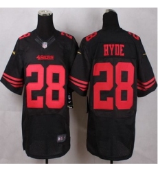 New San Francisco 49ers #28 Carlos Hyde Black Alternate Men Stitched NFL Elite Jersey