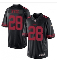 New San Francisco 49ers #28 Carlos Hyde Black Alternate Men Stitched NFL Limited Jersey
