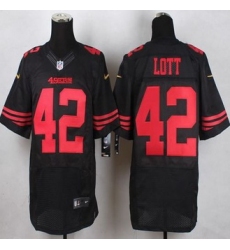 New San Francisco 49ers #42 Ronnie Lott Black Alternate Men Stitched NFL Elite Jersey