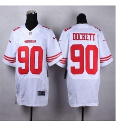 New San Francisco 49ers #90 Darnell Dockett White Men Stitched NFL Elite Jersey