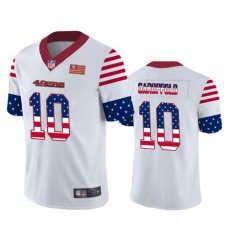 Nike 49ers 10 Jimmy Garoppolo White USA Flag Fashion Limited Jersey