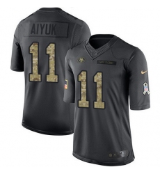 Nike 49ers 11 Brandon Aiyuk Black Men Stitched NFL Limited 2016 Salute to Service Jersey