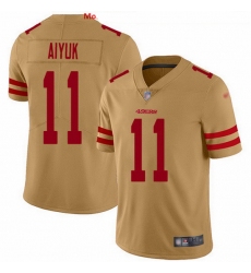 Nike 49ers 11 Brandon Aiyuk Gold Men Stitched NFL Limited Inverted Legend Jersey