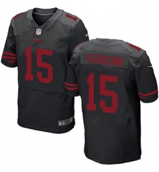 Nike 49ers #15 Pierre Garcon Black Alternate Mens Stitched NFL Elite Jersey