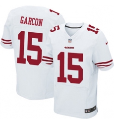 Nike 49ers #15 Pierre Garcon White Mens Stitched NFL Elite Jersey