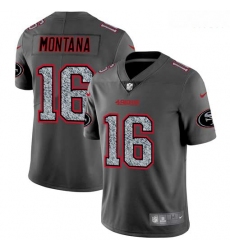 Nike 49ers 16 Joe Montana Gray Camo Vapor Untouchable Limited Jersey