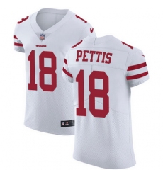 Nike 49ers #18 Dante Pettis White Mens Stitched NFL Vapor Untouchable Elite Jersey