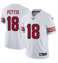 Nike 49ers #18 Dante Pettis White Rush Mens Stitched NFL Vapor Untouchable Limited Jersey