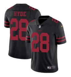 Nike 49ers #28 Carlos Hyde Black Alternate Mens Stitched NFL Vapor Untouchable Limited Jersey