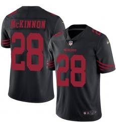 Nike 49ers #28 Jerick McKinnon Black Mens Stitched NFL Limited Rush Jersey