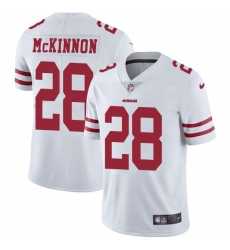 Nike 49ers #28 Jerick McKinnon White Mens Stitched NFL Vapor Untouchable Limited Jersey