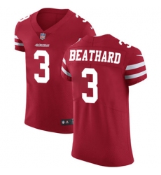 Nike 49ers #3 C J Beathard Red Team Color Mens Stitched NFL Vapor Untouchable Elite Jersey