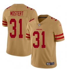 Nike 49ers 31 Raheem Mostert Gold Men Stitched NFL Limited Inverted Legend Jersey